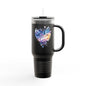 Colorful Heart Insulated Travel Mug | 40oz | Great for Coffee, Tea, Outdoors, Gifts, Love