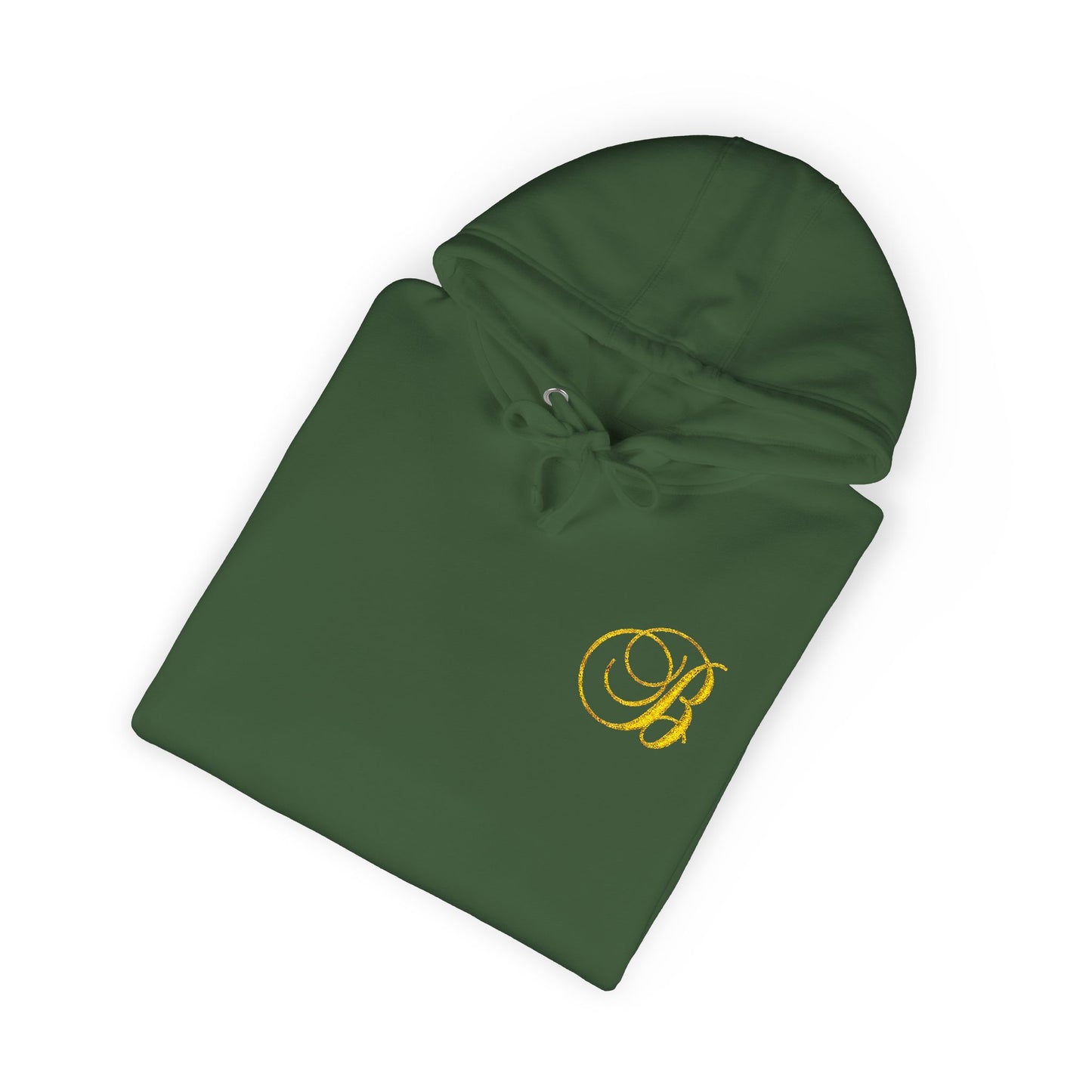 Coral Gold Floral Initial Hoodie — Monogram 'B' Casual Pullover