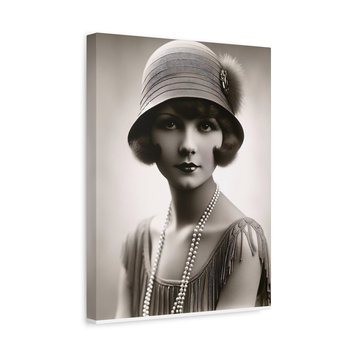 Vintage 1920s Flapper Portrait Canvas