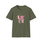 Love Cherry Blossom T-Shirt — Pink Floral "LOVE" Graphic Tee