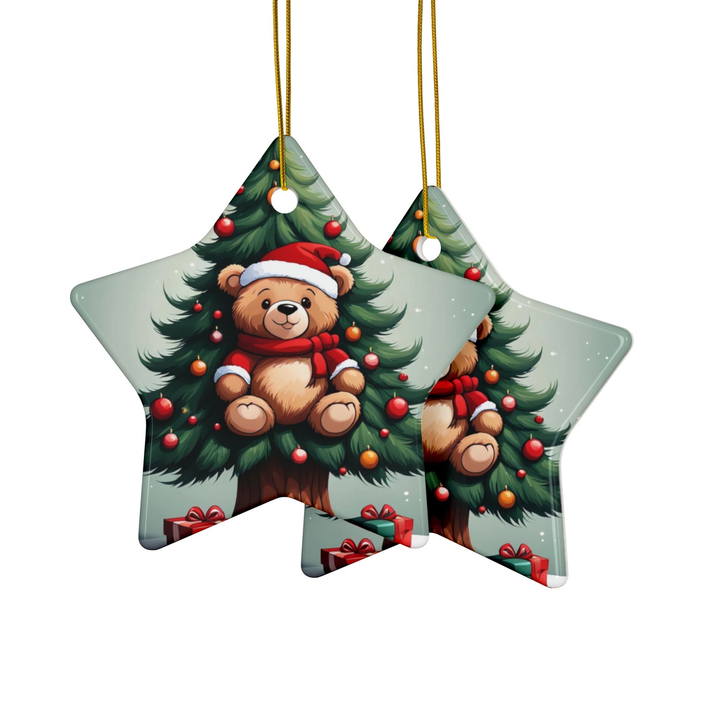 Ceramic Ornaments, 2-Side Print, (1pc, 3pcs, 5pcs, 10pcs)