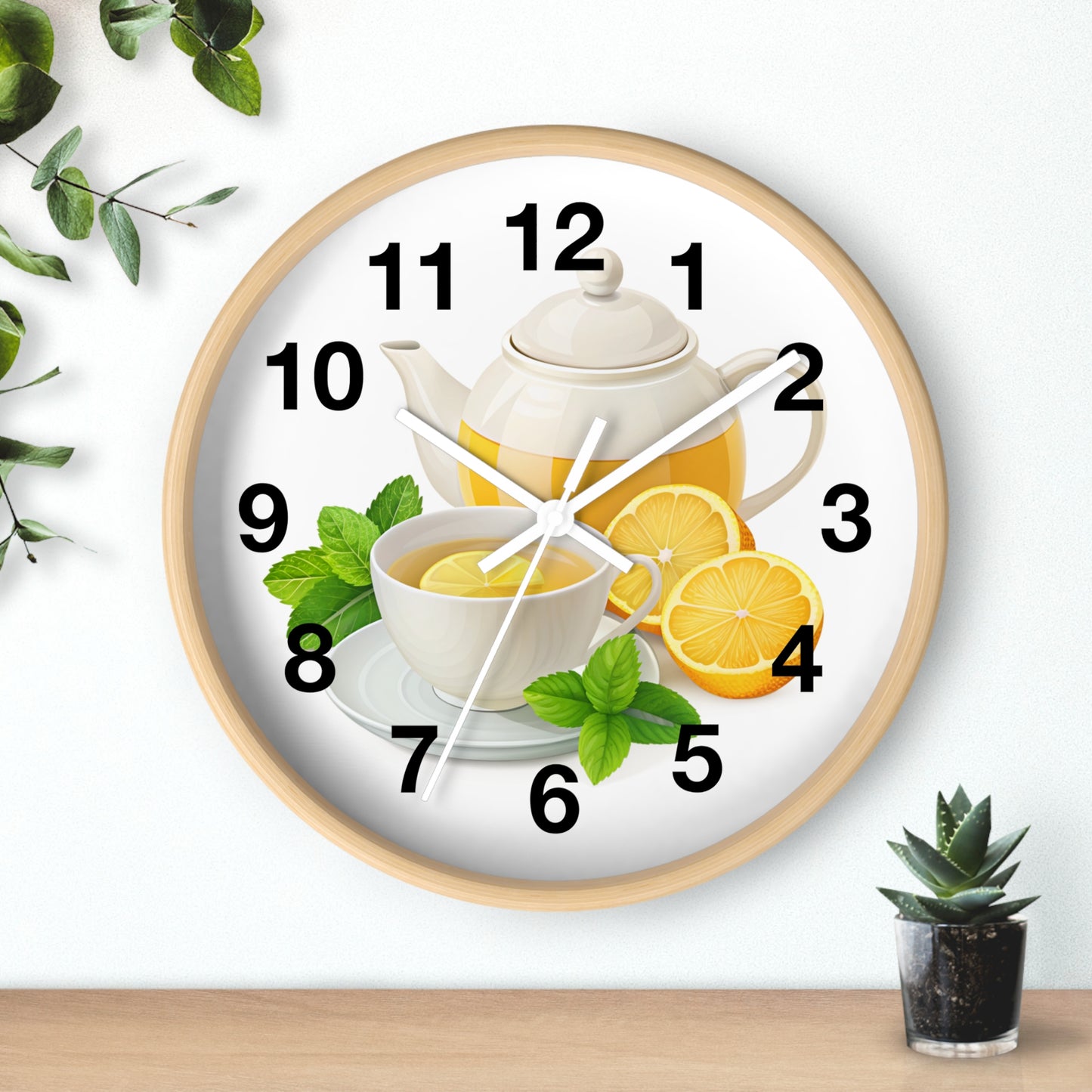 Lemon Tea Wall Clock - Charming Home Decor, Kitchen Wall Art, Gift for Tea Lovers, Modern Clock, Refreshing Vibes