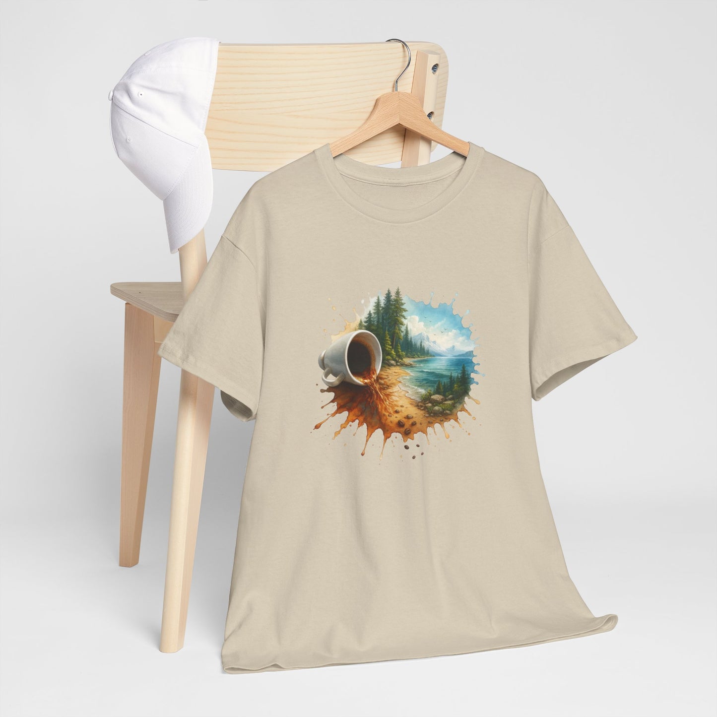 Nature-Inspired Unisex Heavy Cotton Tee, Casual Outfit, Gift for Nature Lovers, Camping Apparel, Outdoor Adventure Shirt
