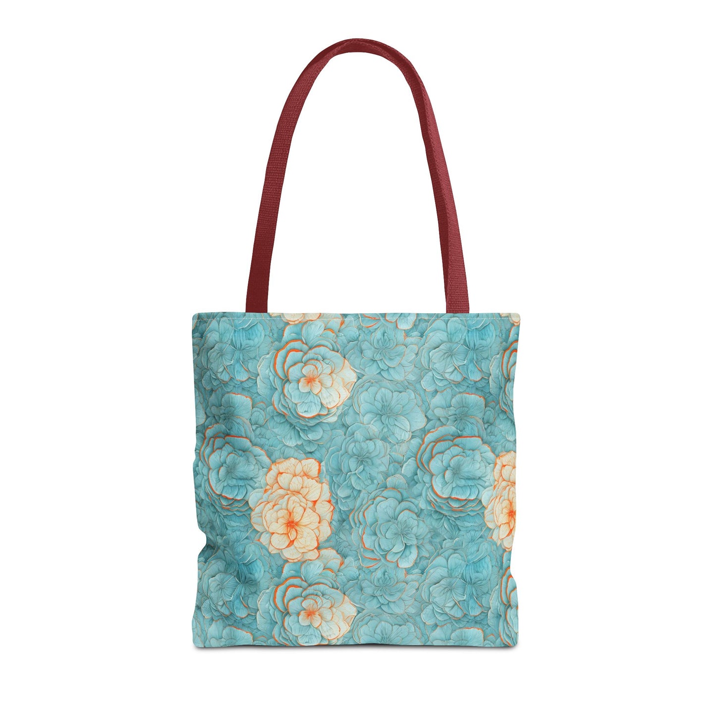 Floral Watercolor Tote Bag — Teal Succulent Pattern