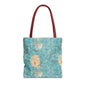 Floral Watercolor Tote Bag — Teal Succulent Pattern