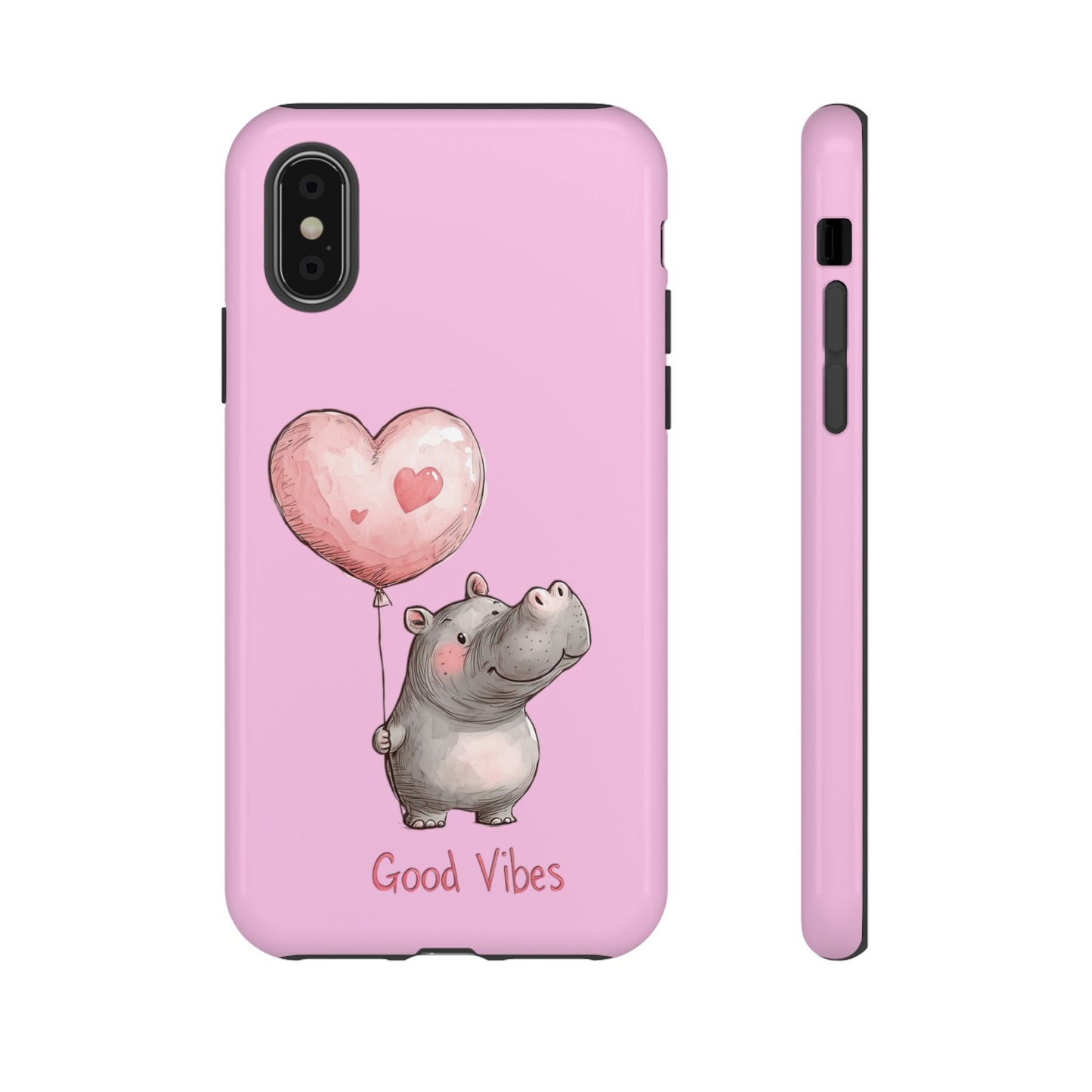 Cute Hippo Phone Case | Good Vibes, Gift for Friends, Cute Phone Accessories, Animal Lover Gift, Happy Phone Cover