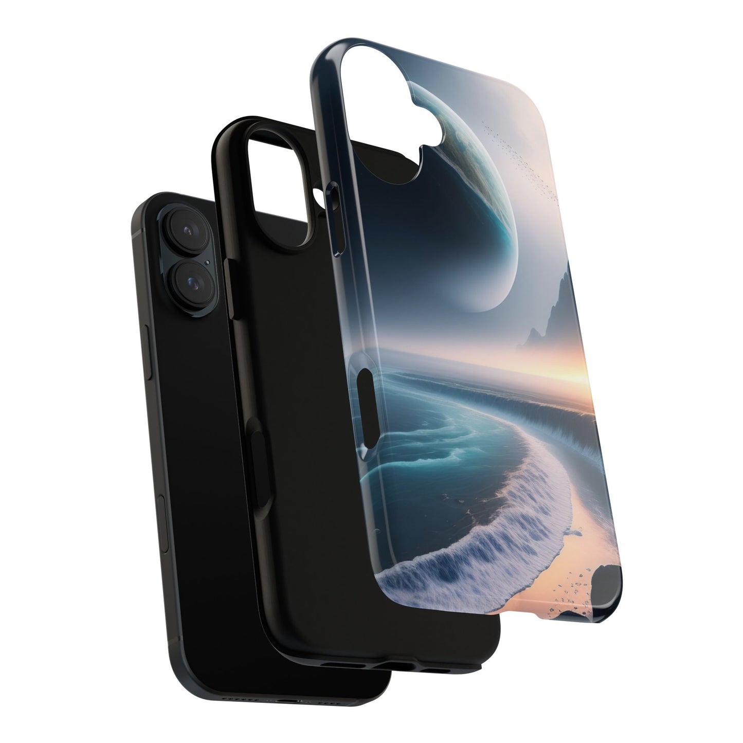 Galaxy Ocean Phone Case — Surreal Planet Beach Tough Case