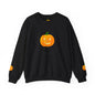 Halloween Pumpkin Sweatshirt, Cozy Fall Apparel, Unisex Crewneck for Halloween, Autumn Casual Wear, Fun Gift Idea