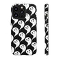 Ghost Pattern Phone Case, Cute Ghost Cell Phone Cover, Halloween Accessory, Spooky Gift, Black and White Phone Case