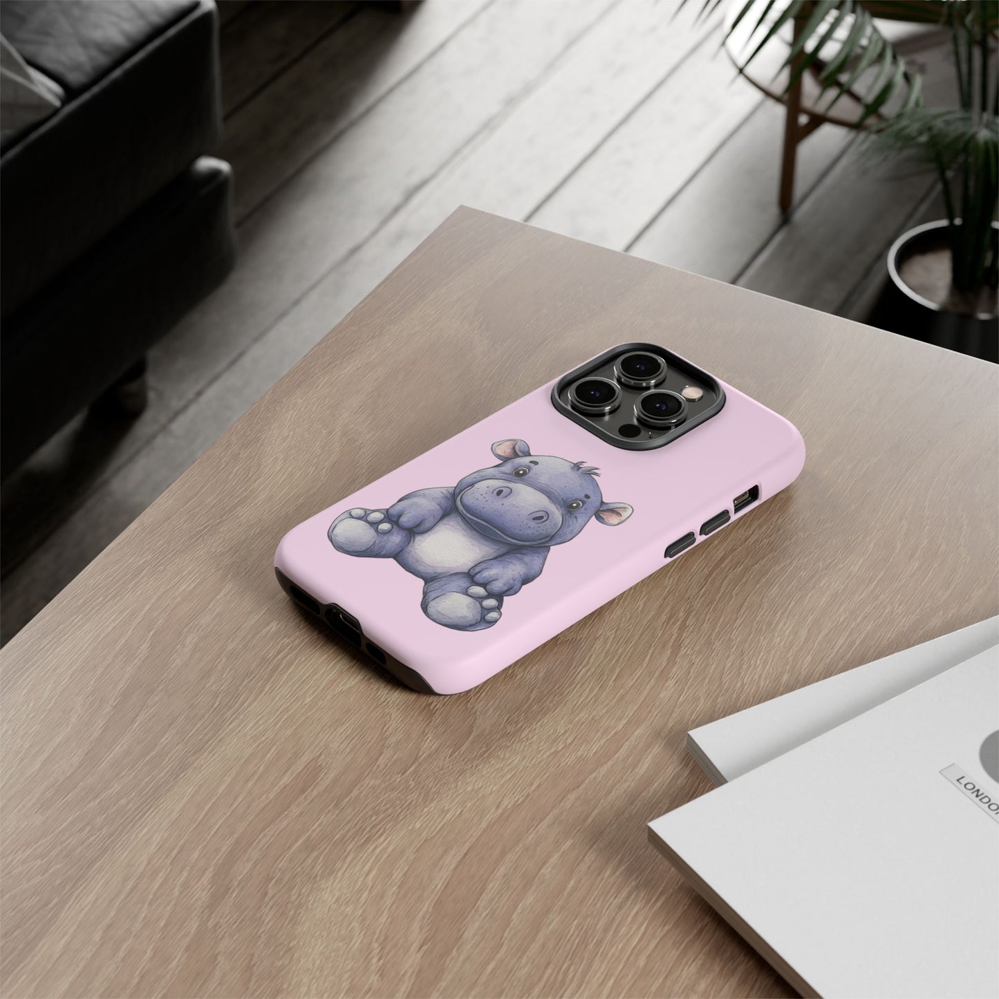 Cute Hippo Phone Case - Tough Cases, Animal Phone Cover, Kawaii Accessories, Gifts for Kids, Unique Tech Gear
