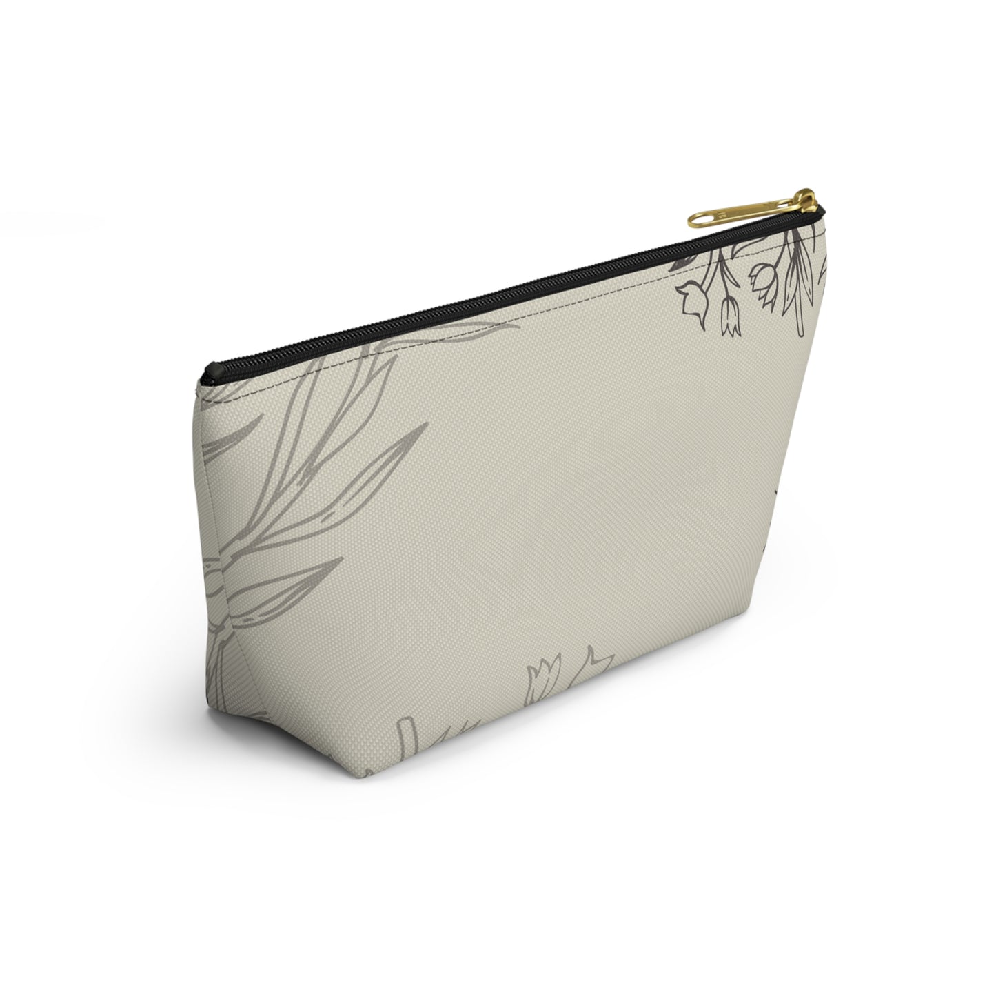 Floral Sketch Accessory Pouch — T‑Bottom Makeup & Travel Organizer