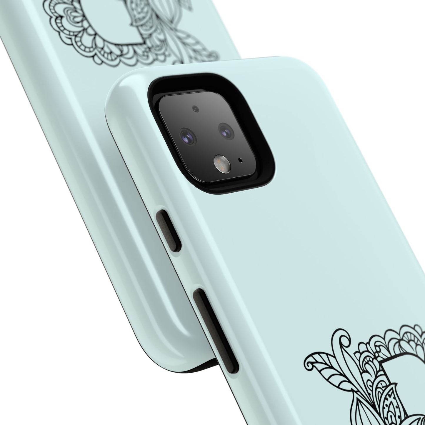 Personalized Tough Phone Case- Letter B, Floral Monogram Cell Phone Cover, Custom Protective Case, Unique Gift, Birthday, Graduation