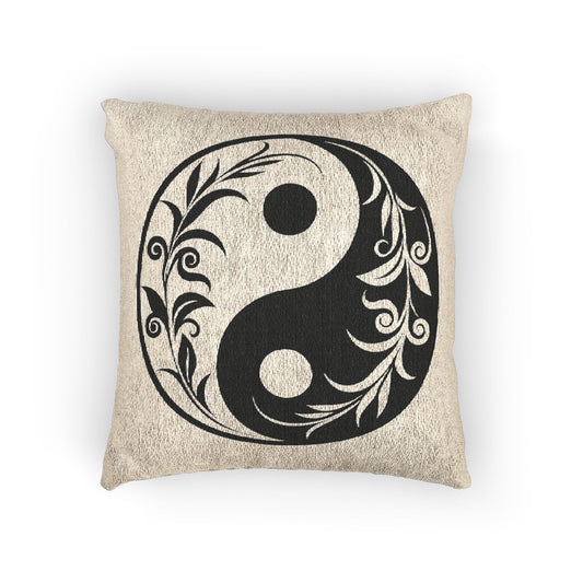 Yin Yang Woven Pillow, Bohemian Decorative Cushion, Zen Home Decor, Mindfulness Gift, Meditation Accessory, Spring Home Refresh