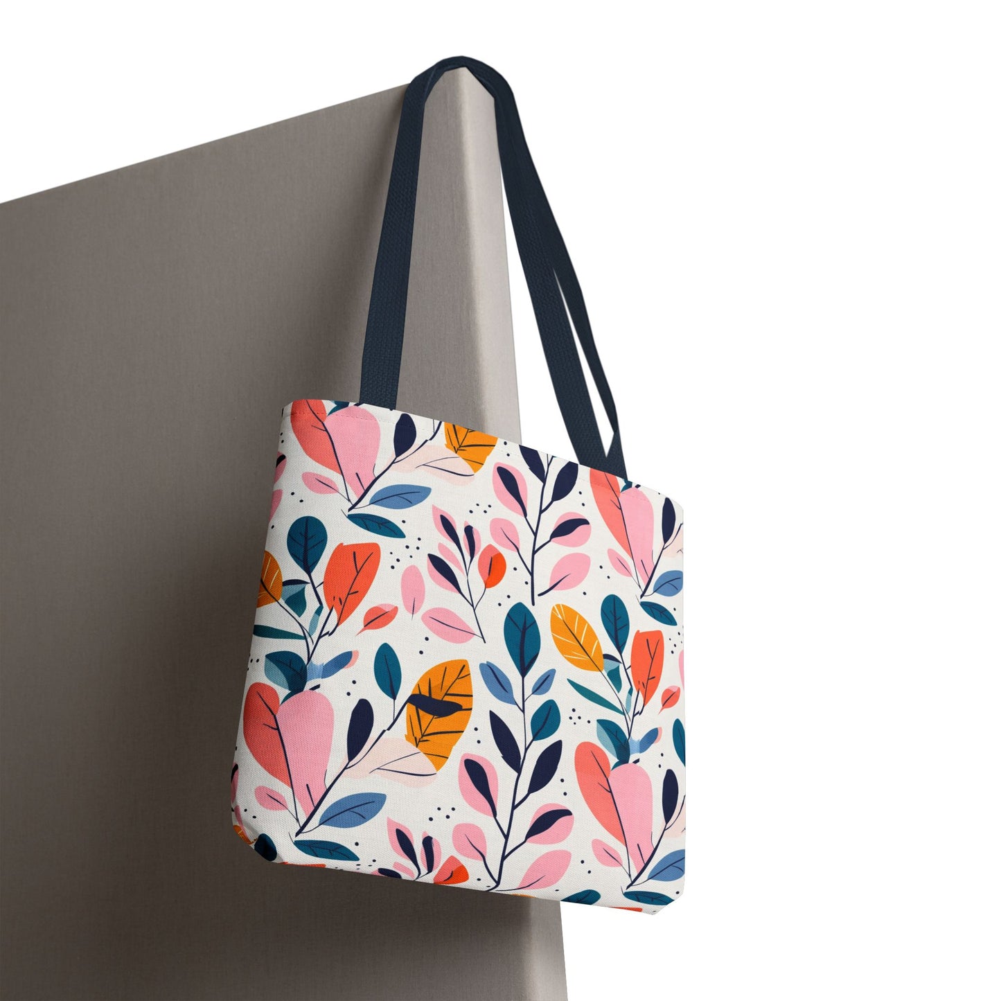 Floral Leaves Tote Bag — Colorful Botanical All-Over Print Bag