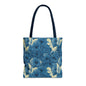 Floral Blue Peony Tote