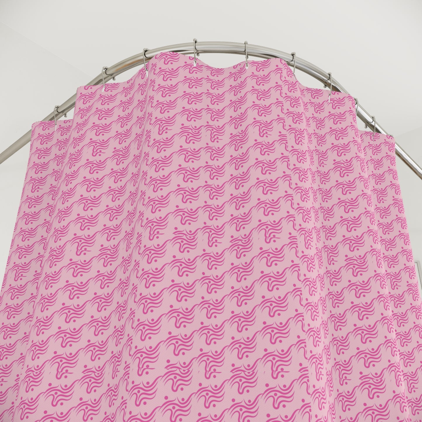 Chic Pink Patterned Shower Curtain, Elegant Bathroom Decor, Modern Design, Gift for Homeowners, Stylish Shower Accessories