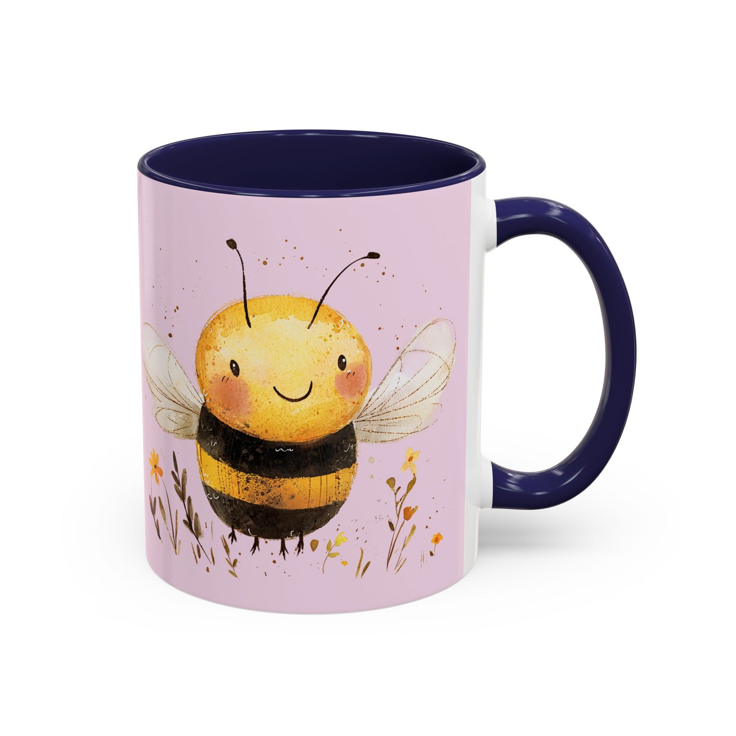 Cute Bee Accent Coffee Mug for Nature Lovers, Fun Bee Design, Gift for Friends, Bee Themed Kitchenware, Bee Lover's Mug