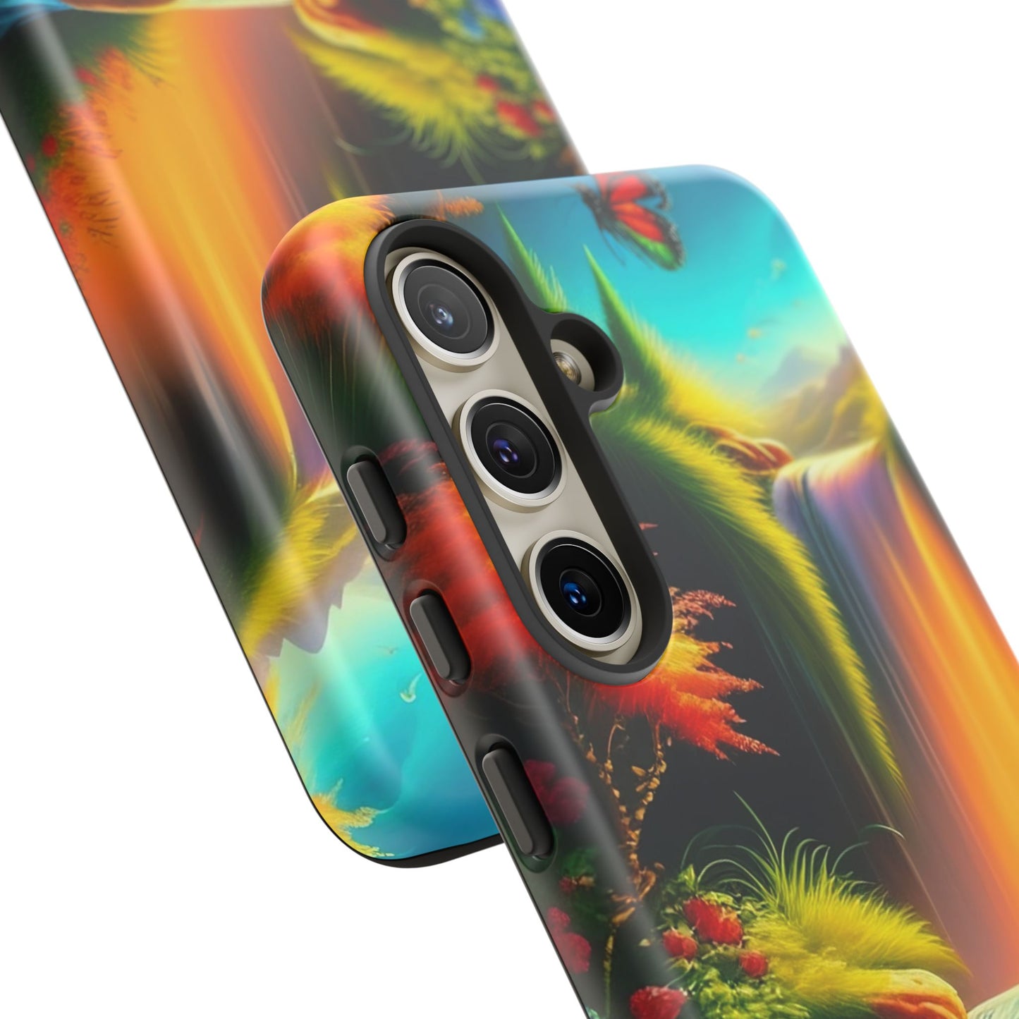 Phone Case - Vibrant Waterfall Landscape with Butterfly | Colorful Nature Protective Case