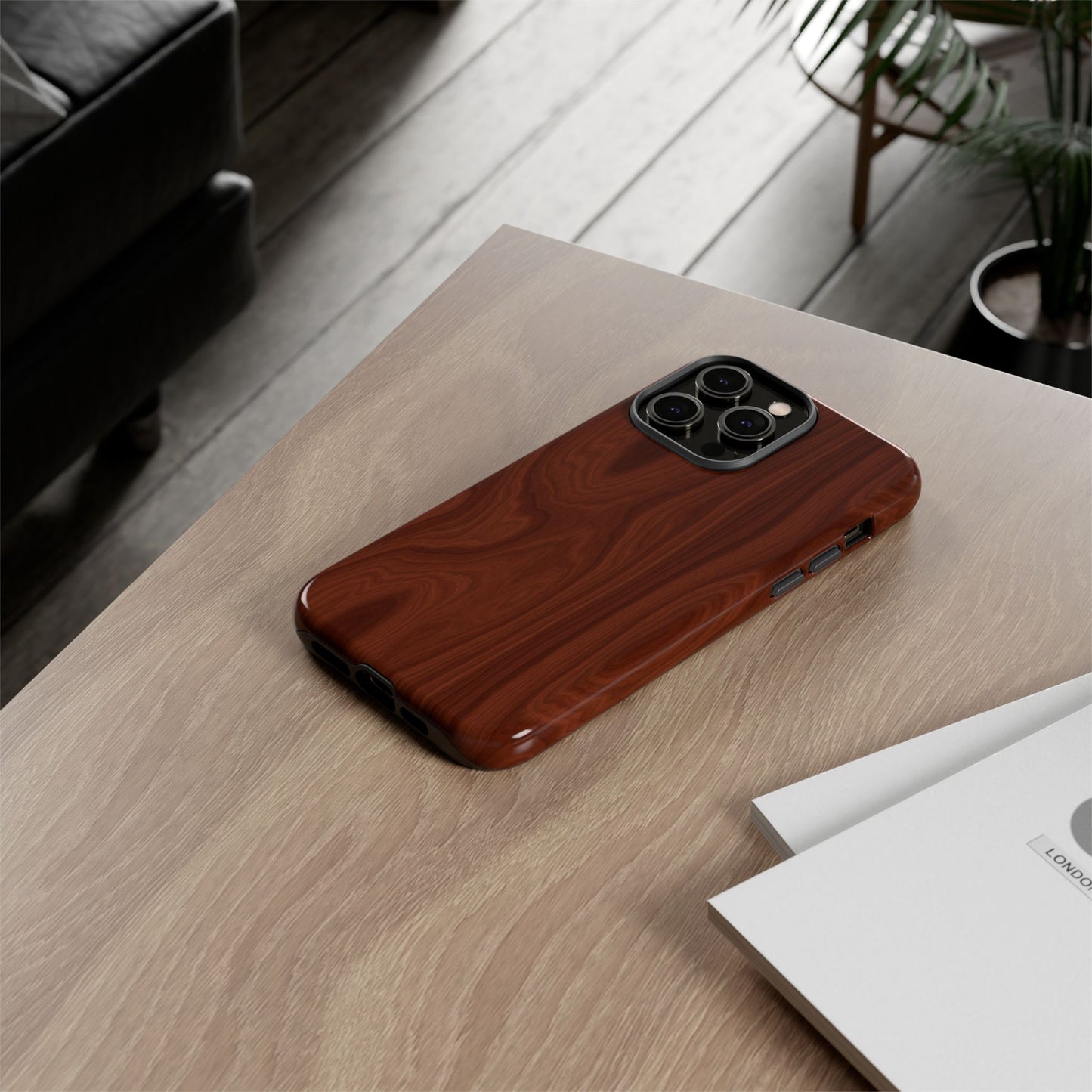 Wood Grain Phone Case, Stylish Tough Cases, Nature-Inspired Protective Cover, Unique Gifts for Him and Her, Eco-Friendly Tech Accessory