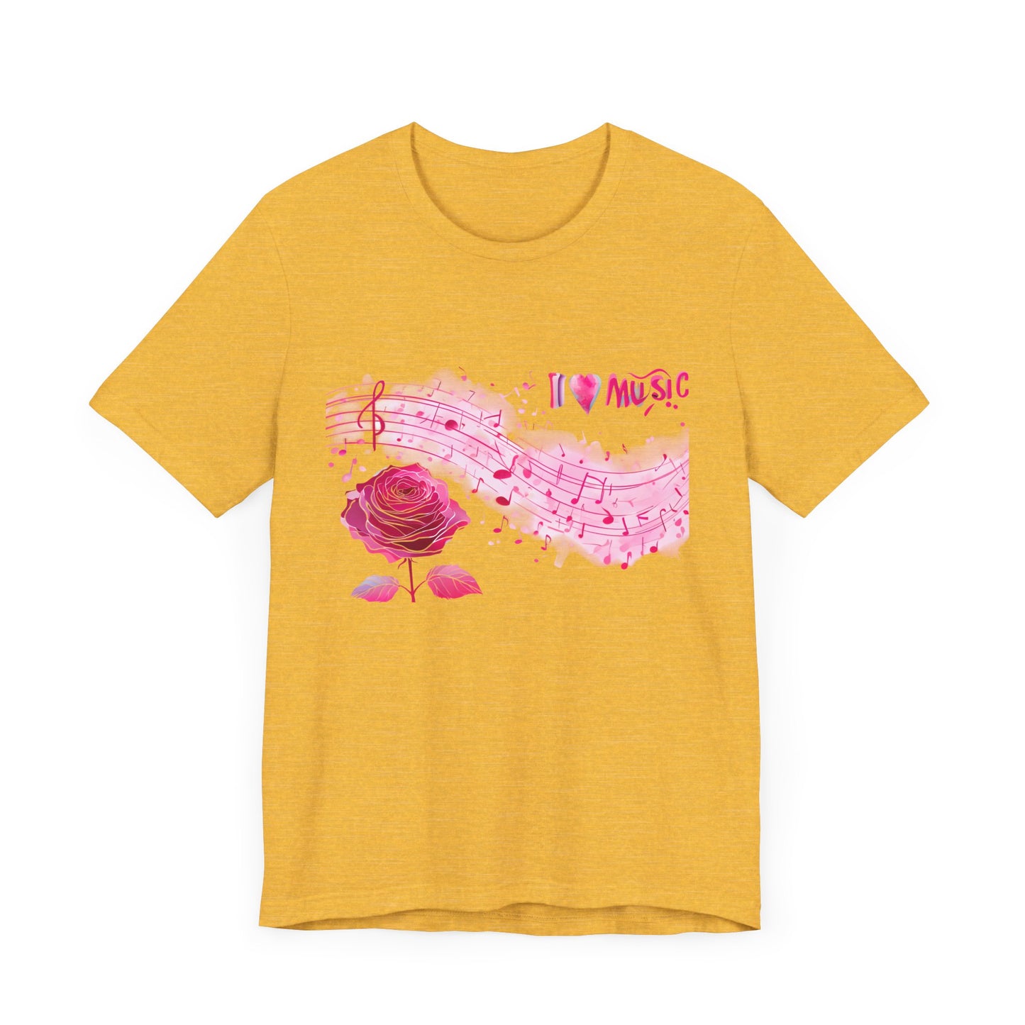 I Love Music Tee, Music Lover Shirt, Floral Music Notes Top