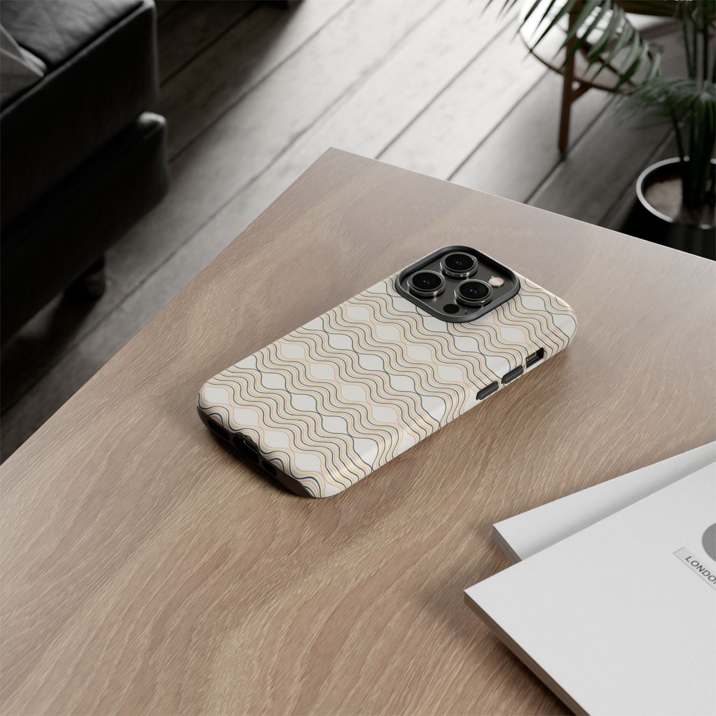 Stylish Phone Case for Tough Protection, Wavy Design, Chic Accessory, Gift for Her, Trendy Tech, Holiday Gift Idea