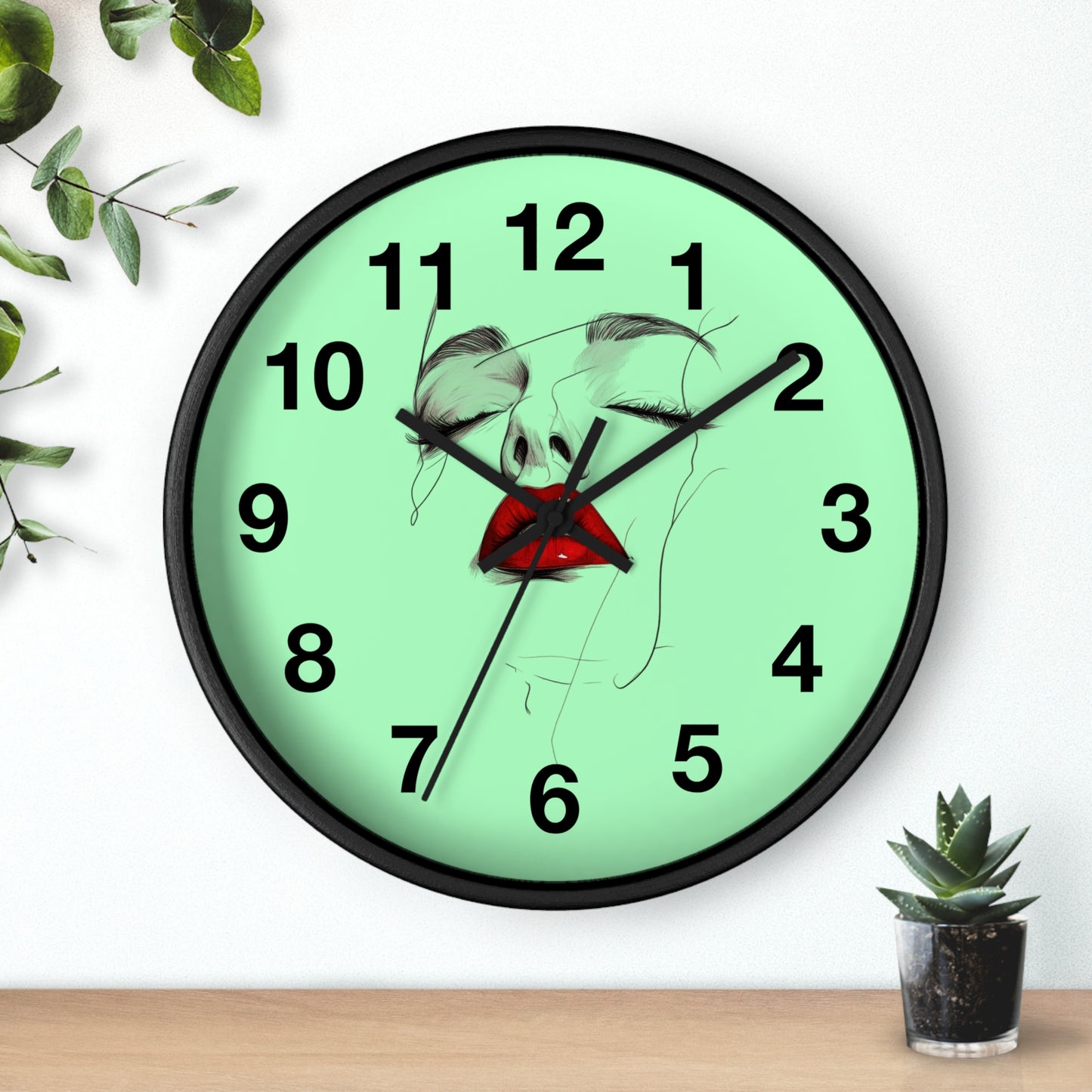 Artistic Lips Wall Clock, Modern Decor, Home Accent, Unique Gift, Stylish Wall Art, Boho Living Space