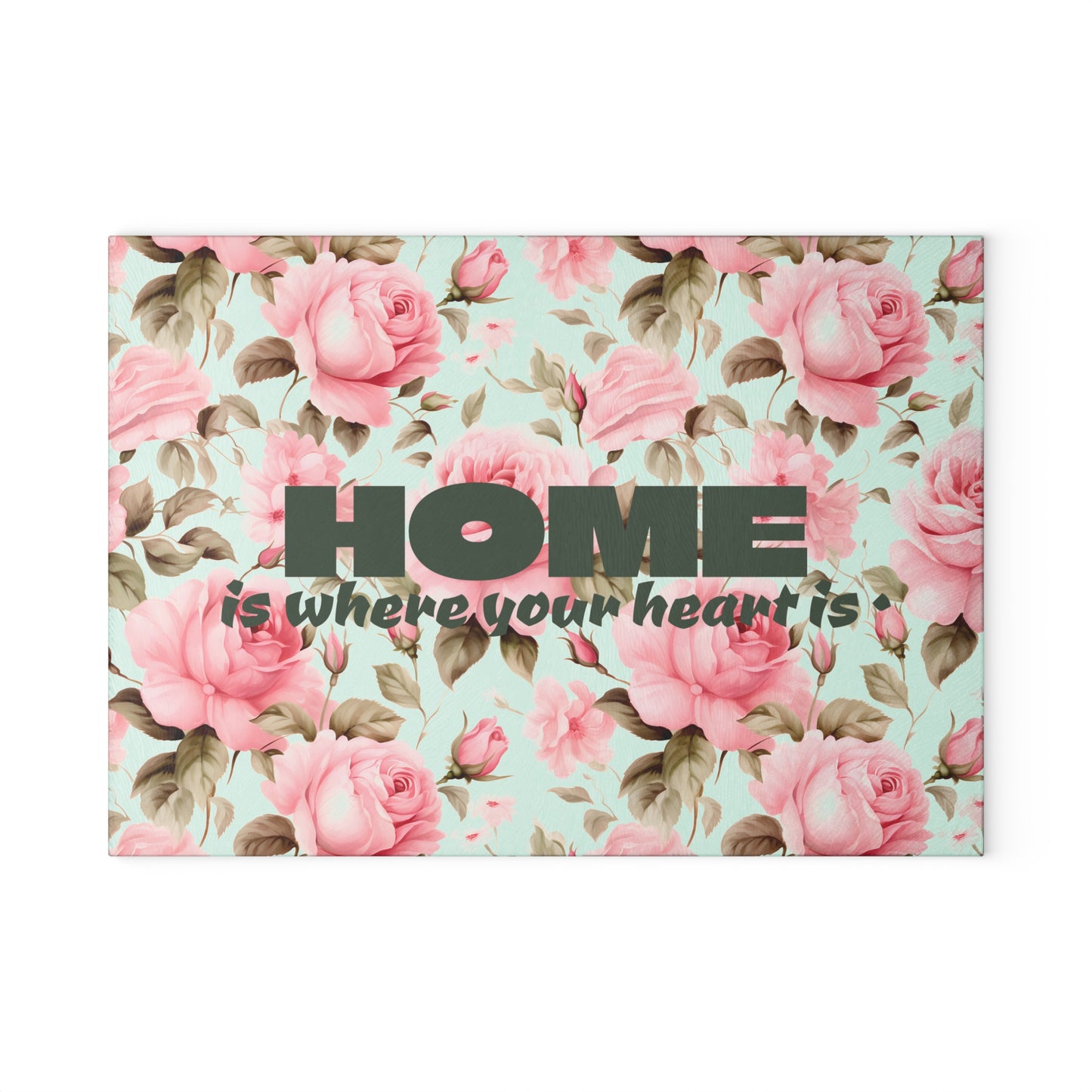 Floral Home Glass Cutting Board, Kitchen Decor, Housewarming Gift, Mother’s Day Gift, Cooking Accessory