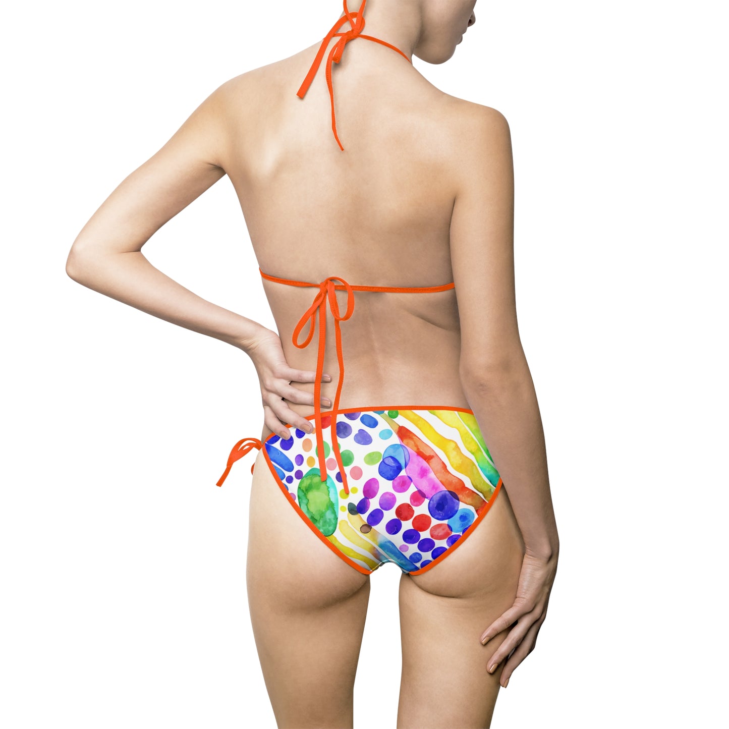 Vibrant Women's Bikini Swimsuit, Colorful Beachwear, Summer Pool Party, Vacation Swimwear, Fun Print Swim Set, Holiday Swimwear