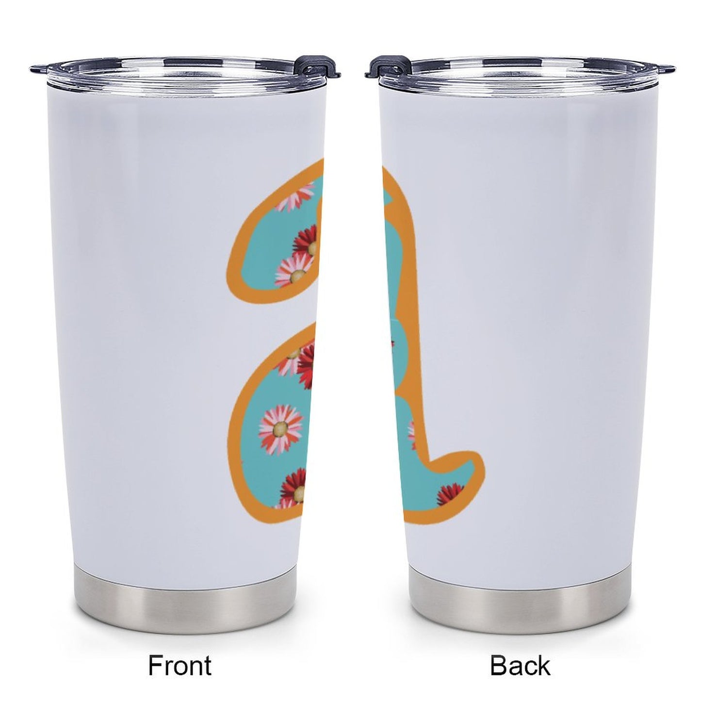 Car Travel Coffee Mug with Lid - Letter A