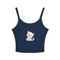 Cute Cat Graphic Women's Spaghetti Strap Tank Top, Summer Top, Cute Animal Shirt, Casual Wear, Gift for Cat Lovers