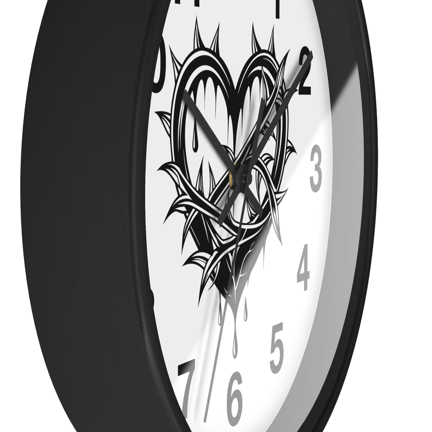 Heart & Thorns Wall Clock - Gothic Decor, Home Wall Art, Unique Timepiece, Perfect Gift for Her, Stylish Home Accessories