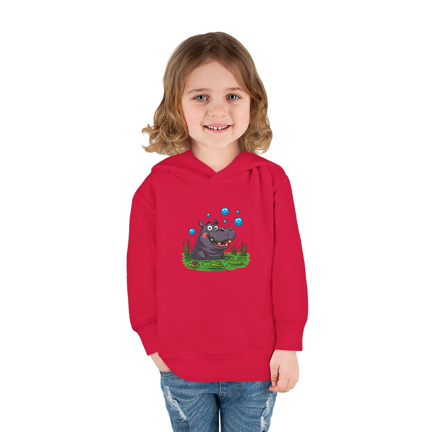 Adorable Hippo Fleece Hoodie, Toddler Hoodie, Kids Pullover, Animal Sweatshirt, Cute Baby Gift, Cozy Toddler Wear