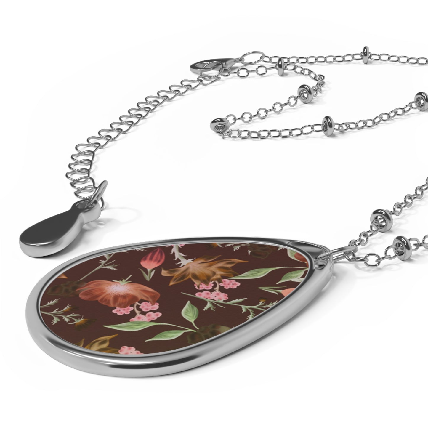 Floral Tear Drop Pendant Necklace, Handmade Jewelry Gift, Boho Chic, Women's Accessory, Nature Inspired, Mother's Day Gift