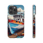 Colorful Fishing Boat Phone Case | Nautical Gift, Marine Design, Coastal Aesthetic, Summer Vibes, Sea Lover's Accessory