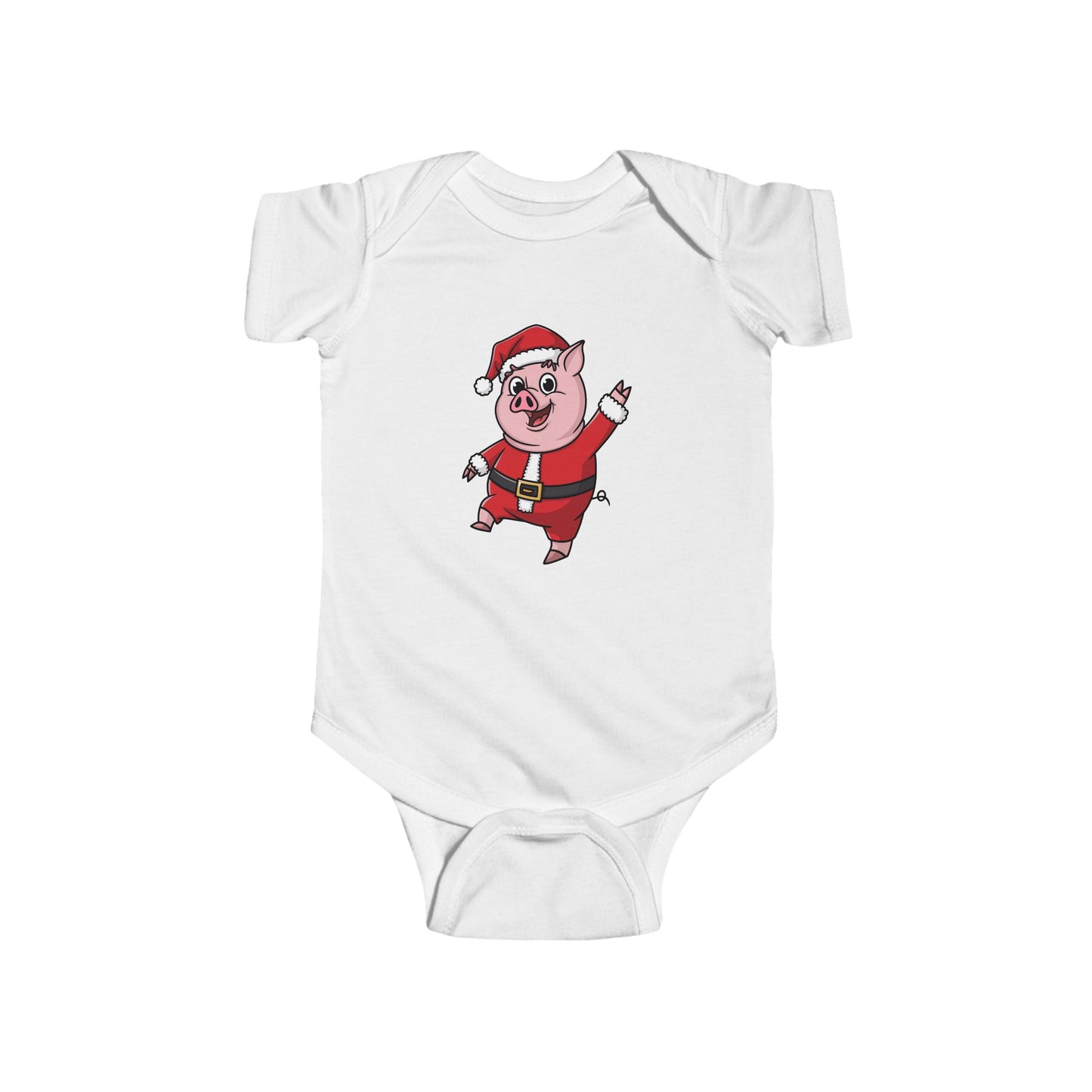 Santa Pig Infant Bodysuit, Cute Baby Christmas Outfit, Holiday Bodysuit, Baby Shower Gift, Festive Baby Clothes