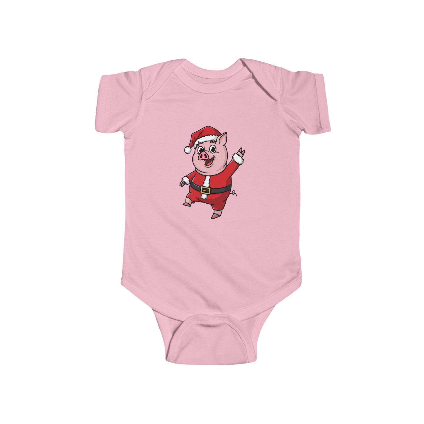 Santa Pig Infant Bodysuit, Cute Baby Christmas Outfit, Holiday Bodysuit, Baby Shower Gift, Festive Baby Clothes