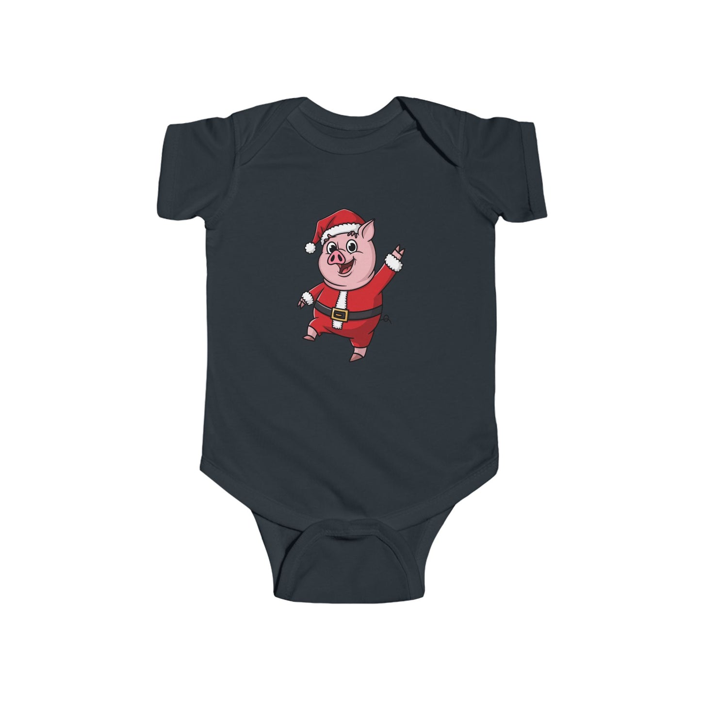 Santa Pig Infant Bodysuit, Cute Baby Christmas Outfit, Holiday Bodysuit, Baby Shower Gift, Festive Baby Clothes