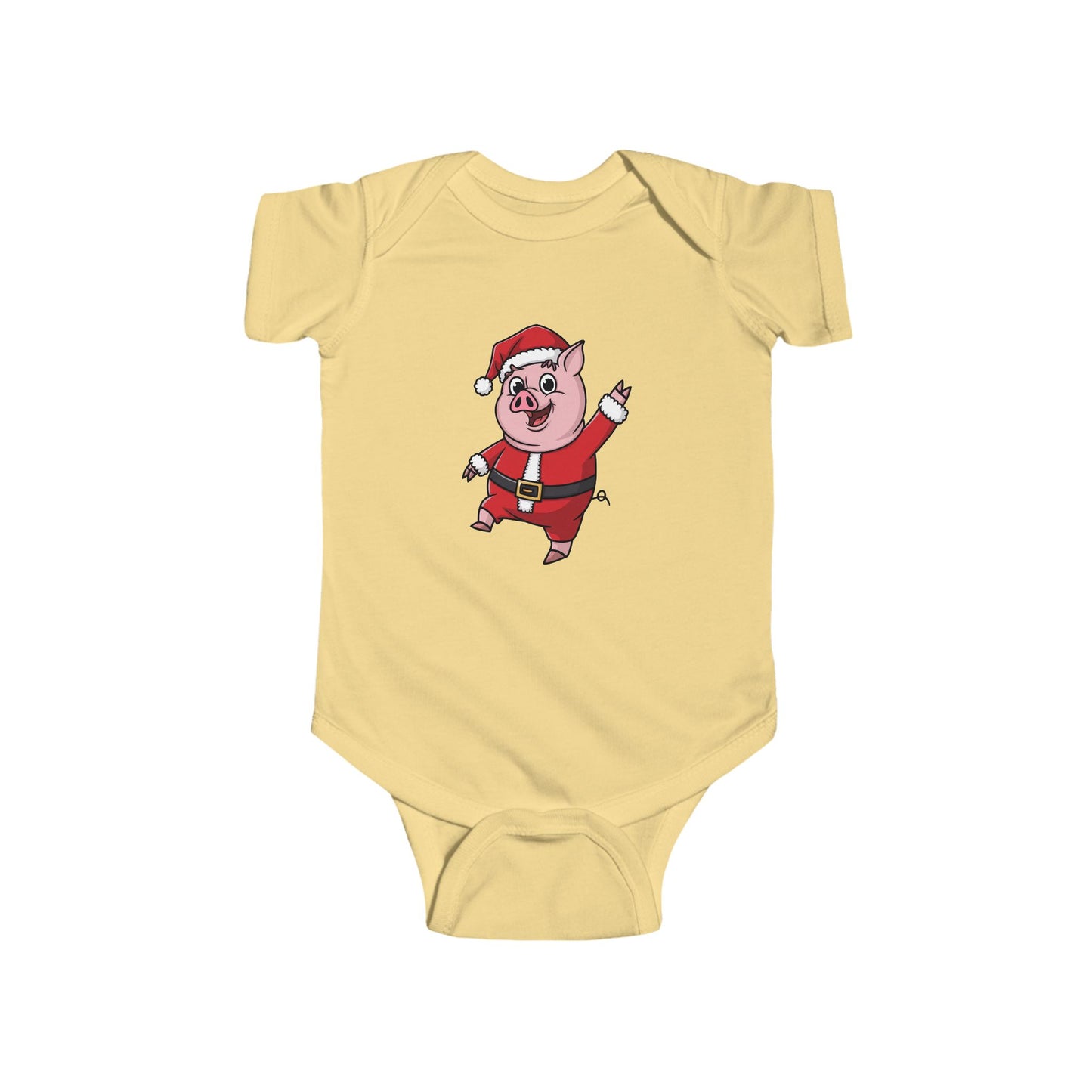 Santa Pig Infant Bodysuit, Cute Baby Christmas Outfit, Holiday Bodysuit, Baby Shower Gift, Festive Baby Clothes