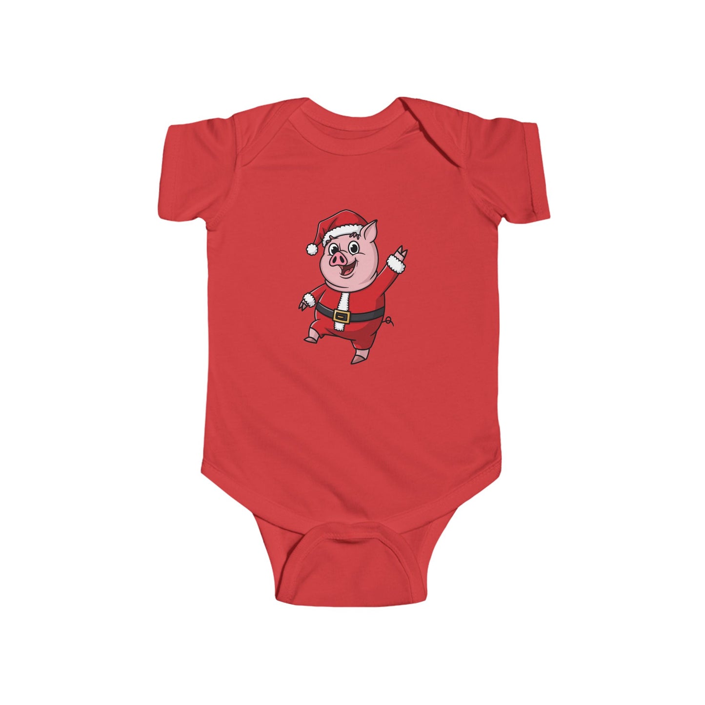 Santa Pig Infant Bodysuit, Cute Baby Christmas Outfit, Holiday Bodysuit, Baby Shower Gift, Festive Baby Clothes