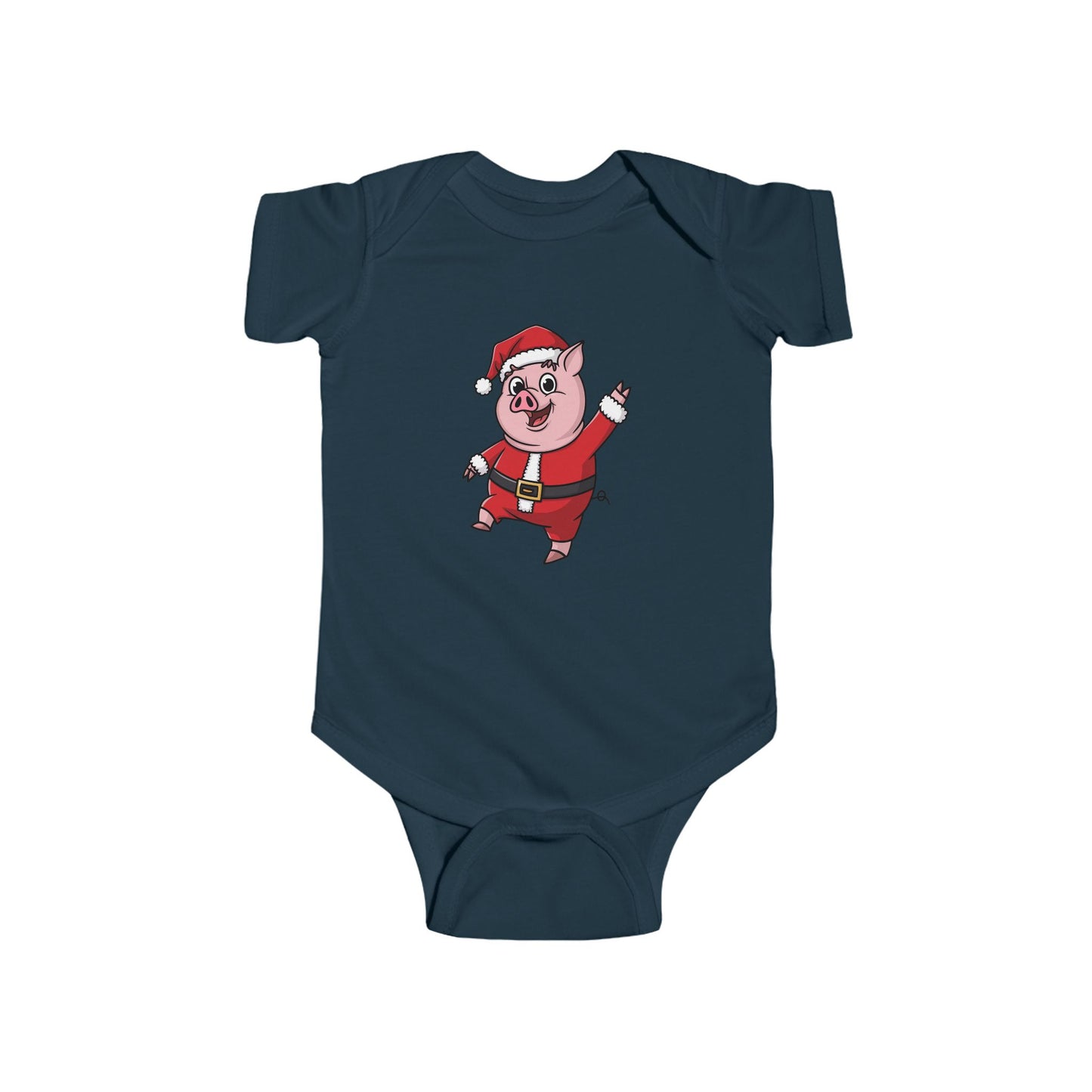 Santa Pig Infant Bodysuit, Cute Baby Christmas Outfit, Holiday Bodysuit, Baby Shower Gift, Festive Baby Clothes