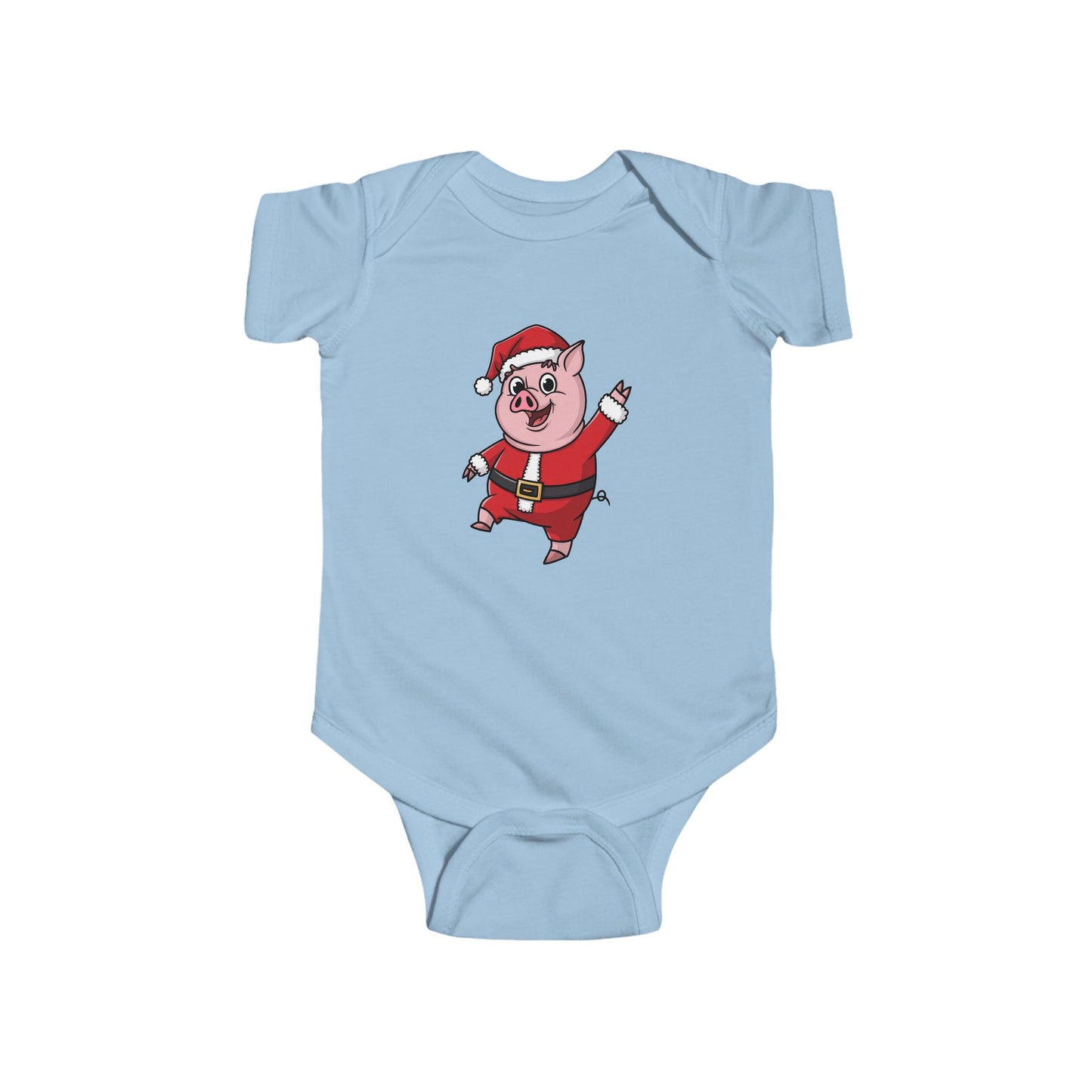 Santa Pig Infant Bodysuit, Cute Baby Christmas Outfit, Holiday Bodysuit, Baby Shower Gift, Festive Baby Clothes