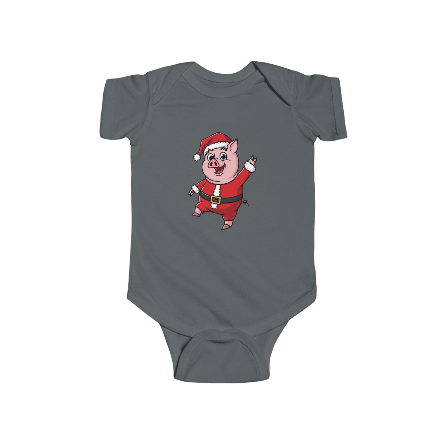 Santa Pig Infant Bodysuit, Cute Baby Christmas Outfit, Holiday Bodysuit, Baby Shower Gift, Festive Baby Clothes