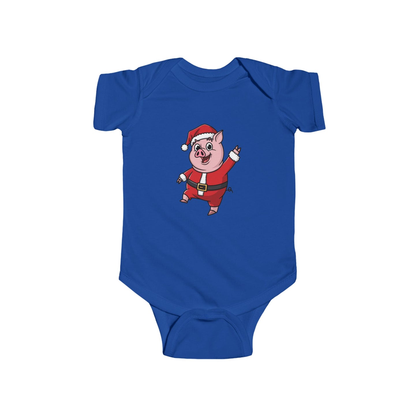 Santa Pig Infant Bodysuit, Cute Baby Christmas Outfit, Holiday Bodysuit, Baby Shower Gift, Festive Baby Clothes