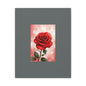 Red Rose Vertical Matte Canvas Print — Romantic Floral Wall Art
