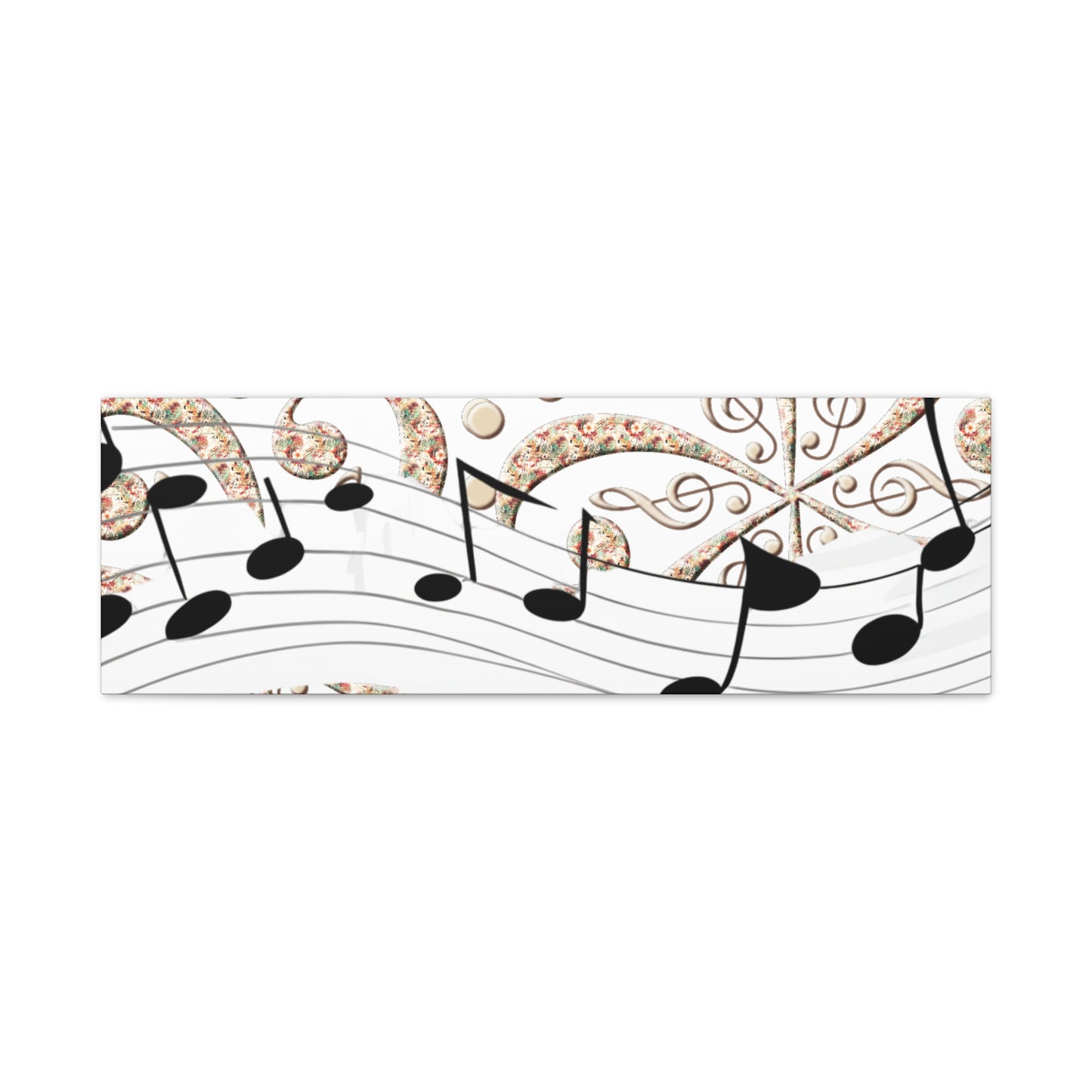 Musical Note Canvas Art, Floral Decor for Home, Music Lover Gift, Wall Art for Musicians, Unique Gift Idea