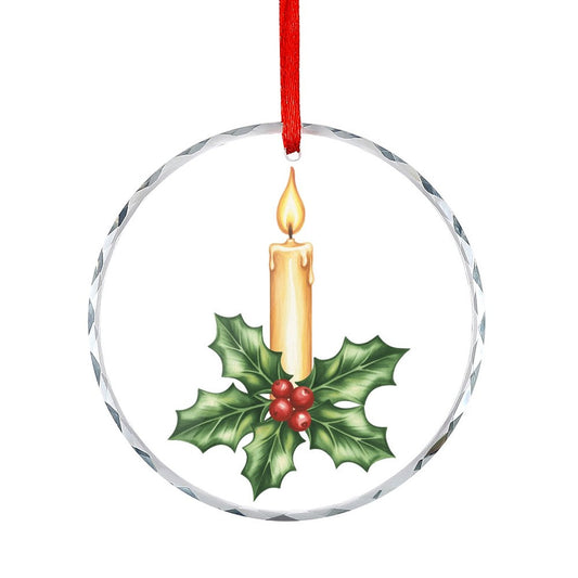 Glass Circular Ornament Pendant - candle