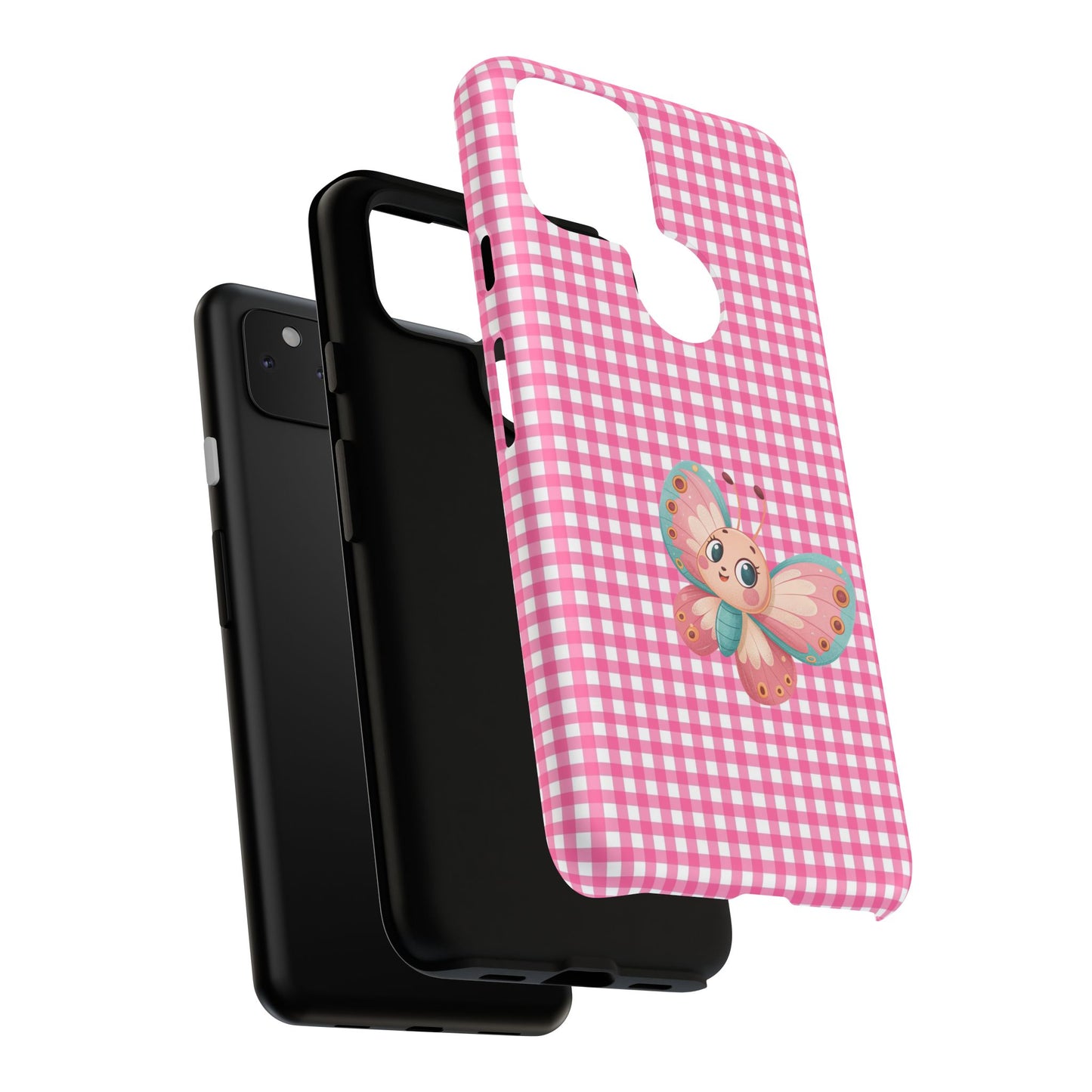 Cute Butterfly Phone Case, Tough Cases, Floral Phone Accessory, Gift for Her, Spring Fashion, Kids' Birthday Present, Pastel Aesthetic