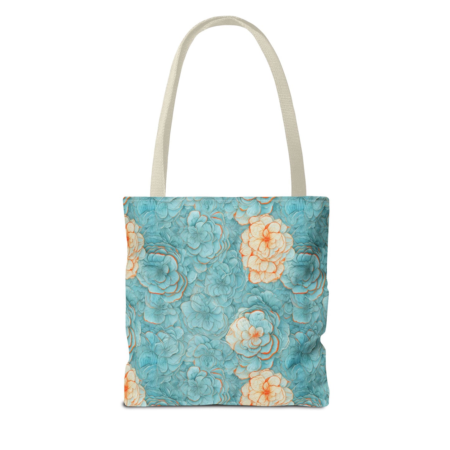 Floral Watercolor Tote Bag — Teal Succulent Pattern