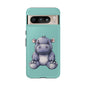 Cute Hippo Phone Case, Tough Phone Cover, Fun Animal Case, Gift for Kids, Cute Decor, Birthday Present