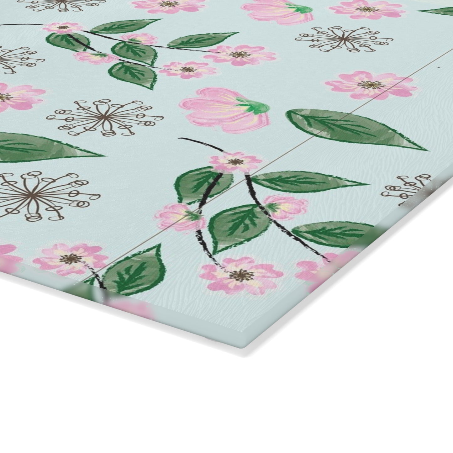 Floral Glass Cutting Board, Kitchen Decor, Gift for Garden Lovers, Wedding Registry, Mother’s Day Gift, Cooking Essential